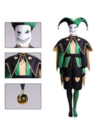 跨境万圣节怪胎马戏团cos Harlequin哈勒昆绿色小丑cosplay服厂家