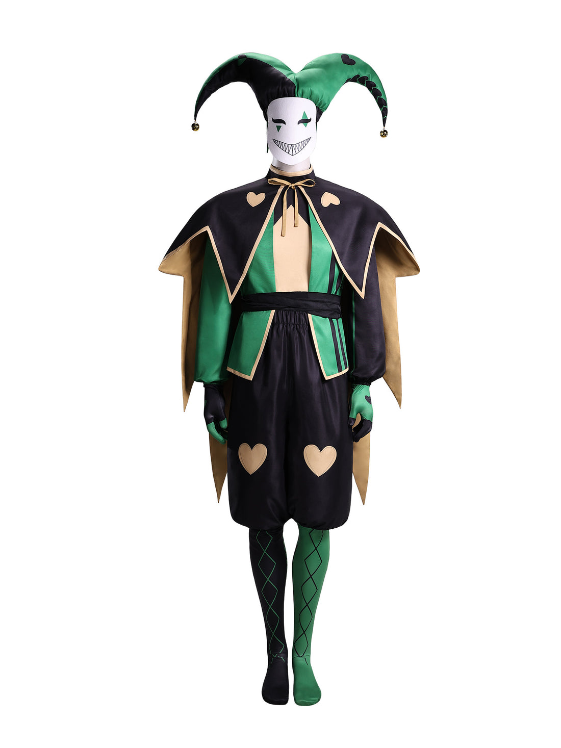 跨境万圣节怪胎马戏团cos Harlequin哈勒昆绿色小丑cosplay服厂家
