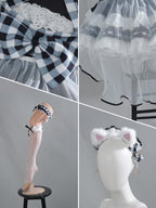黑白猫咪女仆cos 日系cosplay 亚文化 cos服二次元女装